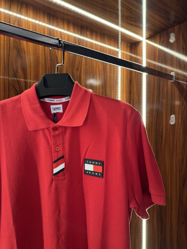 Tommy Hilfigherı Slikon Logo Polo Yaka | Kırmızı - Görsel 3