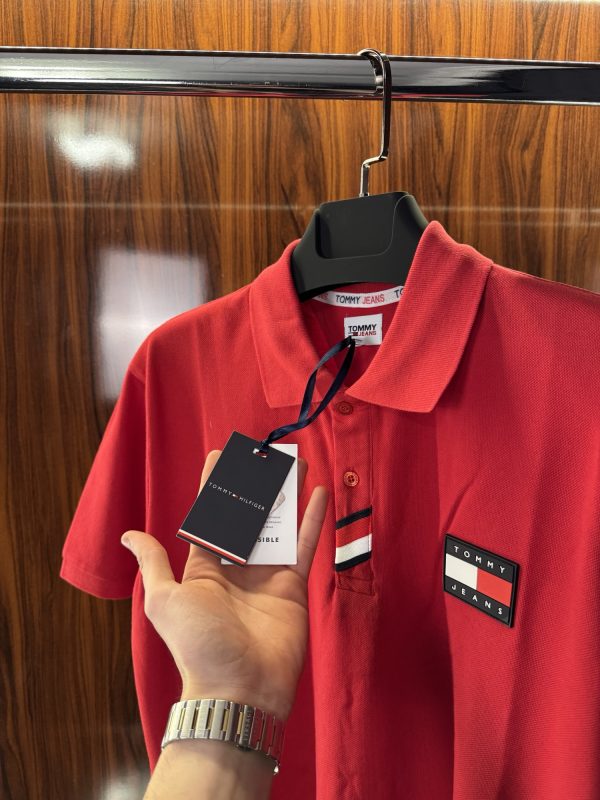 Tommy Hilfigherı Slikon Logo Polo Yaka | Kırmızı - Görsel 4
