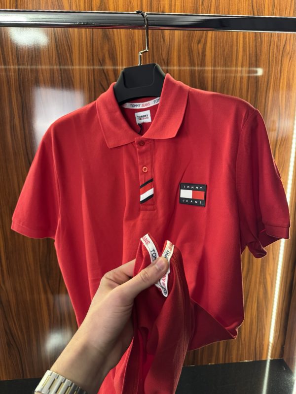 Tommy Hilfigherı Slikon Logo Polo Yaka | Kırmızı - Görsel 5