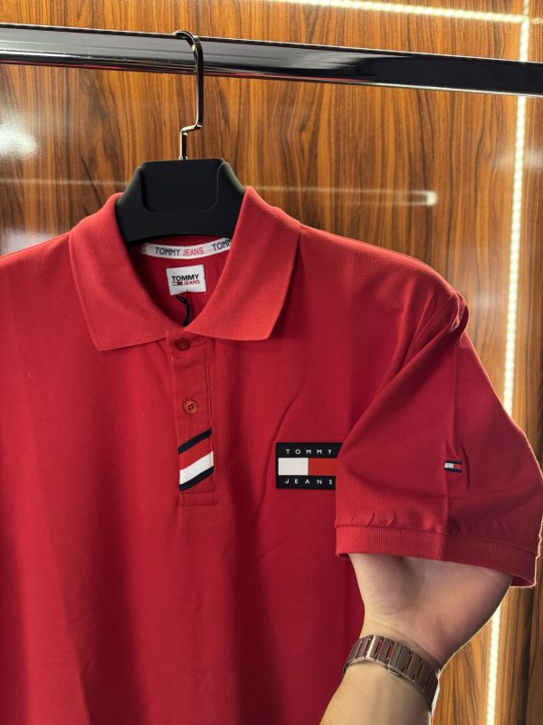 Tommy Hilfigherı Slikon Logo Polo Yaka | Kırmızı - Görsel 2