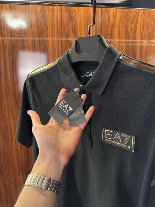 Emporio Armani Gold Detay Polo Yaka | Siyah - Görsel 3