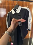 Calvin Klein Omuz Detaylı Nakışlı Polo Yaka | Siyah