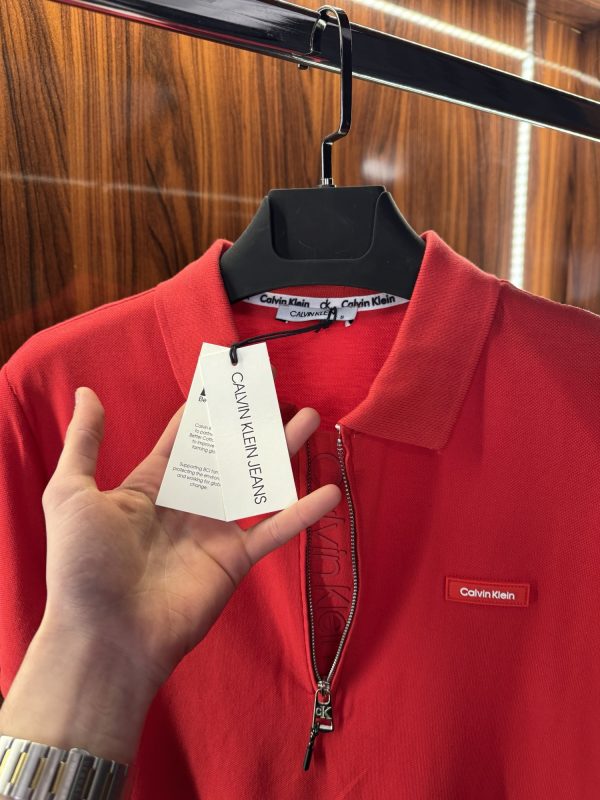 Calvin Klein Yaka Detaylı Polo Yaka | Kırmızı - Görsel 3