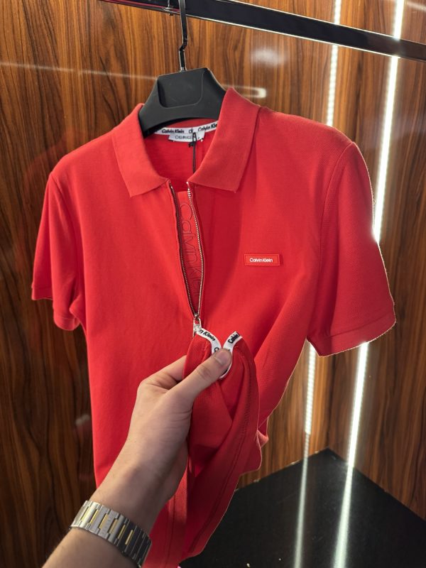 Calvin Klein Yaka Detaylı Polo Yaka | Kırmızı - Görsel 5