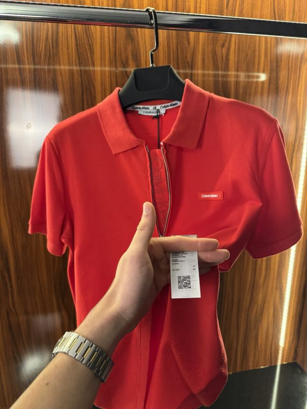 Calvin Klein Yaka Detaylı Polo Yaka | Kırmızı - Görsel 4