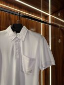 Prada Metal Logo Polo Yaka | Beyaz