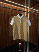 Gucci Kabartma Logo Polo Yaka | Beyaz/Kahve