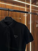 Prada Metal Logo Polo Yaka | Siyah