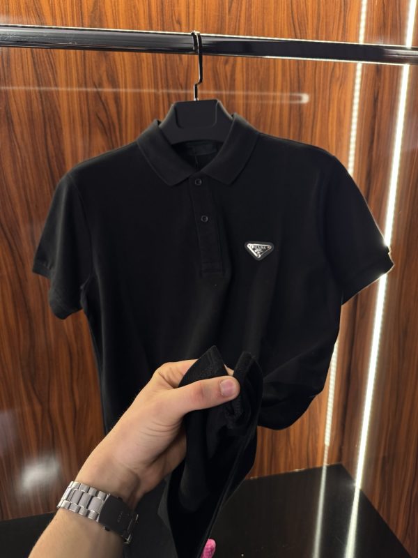 Prada Metal Logo Polo Yaka | Siyah - Görsel 4