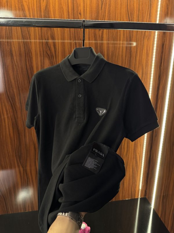 Prada Metal Logo Polo Yaka | Siyah - Görsel 5