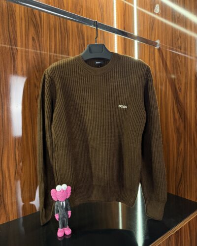 Hugo Boss Nakış Logo Kazak | Kahve
