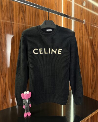 Celine Nakış Logo Kazak | Siyah