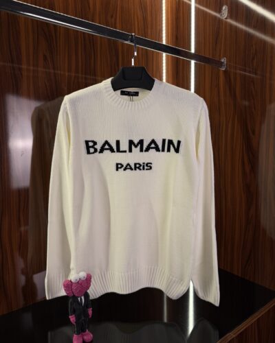 Balmain Logo Kazak | Beyaz