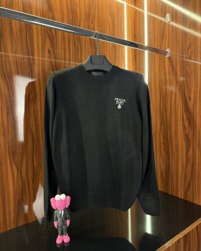 Prada Nakış Logo Kazak | Siyah