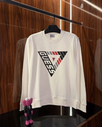 Guess Metal Logo Sweatshirt | Beyaz