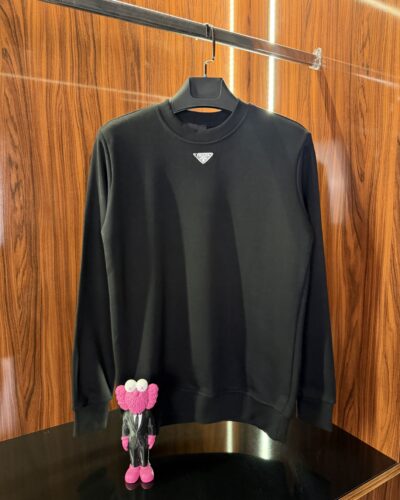 Prada Yaka Metal Logo Sweatshirt | Siyah