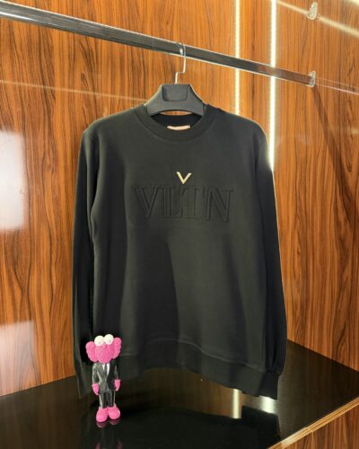 Valentino VLTN Gold Logo Sweatshirt | Siyah