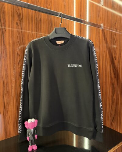 Valentino Şeritli Sweatshirt | Siyah