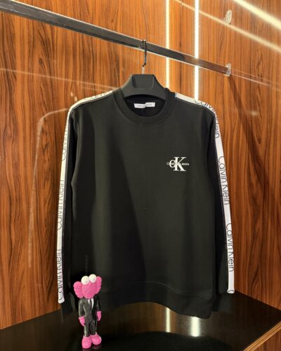 Calvin Klein Şeritli Sweatshirt | Siyah