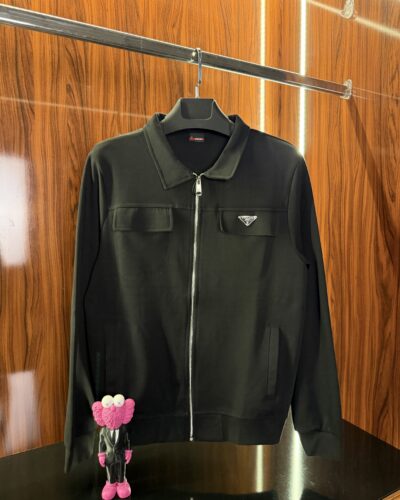 Prada Metal Logo Ceket | Siyah