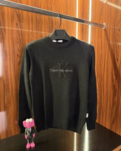 Calvin Klein Süzene Logo Kazak | Siyah